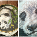 Процесс вышивки "Панда"